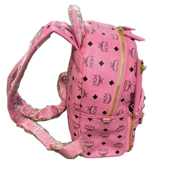 MCM Visetos Dual Stark Sprinkle Stud Medium Pink Backpack NWOT - Picture 3 of 8
